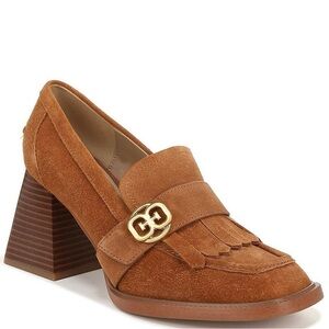 Sam Edelman Classic and Timeless Sz 5 Suede Fringe Block Heel Loafers